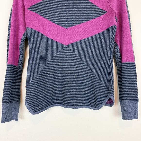 Smartwool Dacono Ski Full-Zip Sweater Merino Wool Blend Gray Blue Purple Size XS - Picture 11 of 15